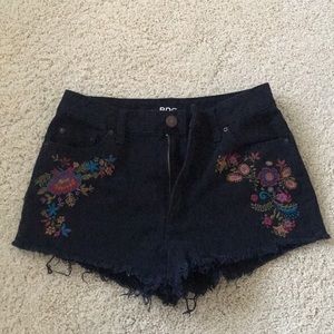 BDG black embroidered floral shorts - NEVER WORN